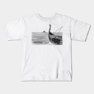 Vikings arriving at Lindisfarne by 9BH Kids T-Shirt